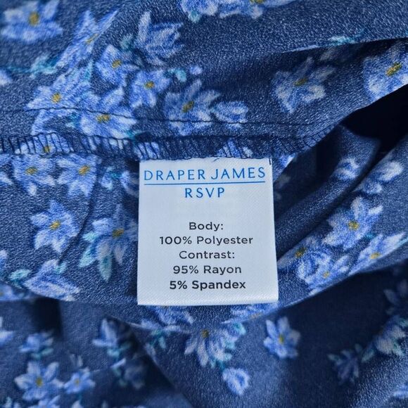 Draper James Womens Floral Button Up Bodysuit Size 2X Blue Ruffle Cottagecore - Picture 5 of 8